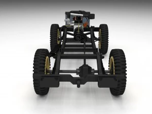 full w chassis jeep willys mb military desert hd 3D Model