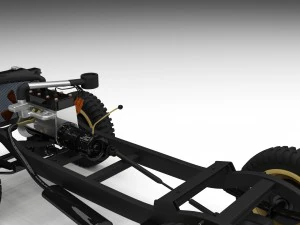 full w chassis jeep willys mb military desert hd 3D Model
