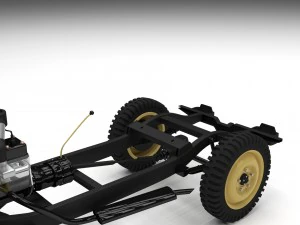 full w chassis jeep willys mb military desert hd 3D Model