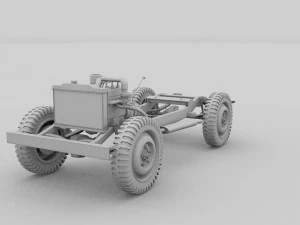 full w chassis jeep willys mb military desert hd 3D Model