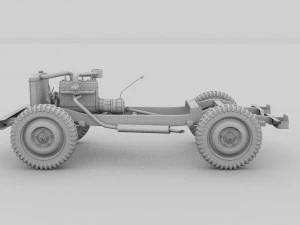 full w chassis jeep willys mb military desert hd 3D Model
