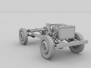 full w chassis jeep willys mb military desert hd 3D Model
