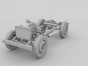 full w chassis jeep willys mb military desert hd 3D Model