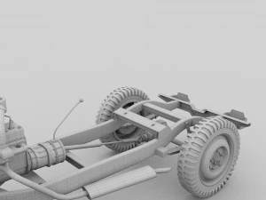 full w chassis jeep willys mb military desert hd 3D Model