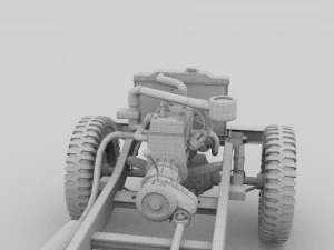 full w chassis jeep willys mb military desert hd 3D Model