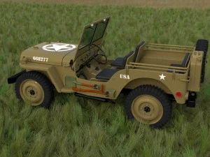 full w chassis jeep willys mb military desert hd 3D Model