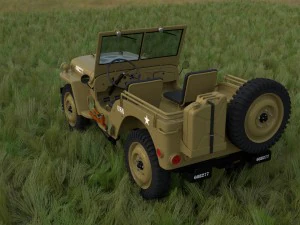 full w chassis jeep willys mb military desert hd 3D Model