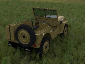 full w chassis jeep willys mb military desert hd Modelo 3D