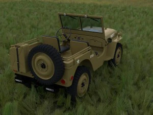 full w chassis jeep willys mb military desert hd 3D Model