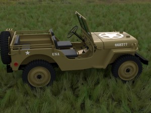 full w chassis jeep willys mb military desert hd Modelo 3D