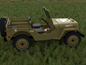 full w chassis jeep willys mb military desert hd 3D Model