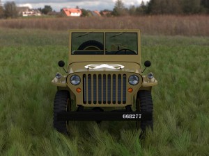 full w chassis jeep willys mb military desert hd Modelo 3D