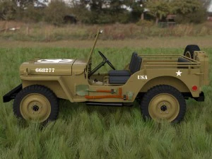 full w chassis jeep willys mb military desert hd 3D Model