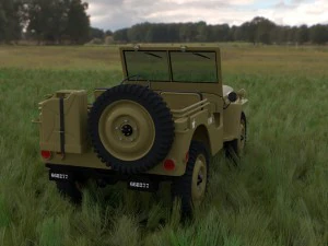 full w chassis jeep willys mb military desert hd 3D Model