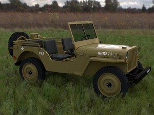 full w chassis jeep willys mb military desert hd Modelo 3D