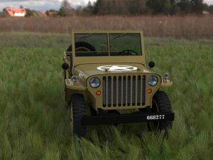 full w chassis jeep willys mb military desert hd 3D Model