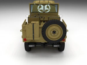 full w chassis jeep willys mb military desert hd 3D Model