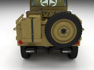 full w chassis jeep willys mb military desert hd 3D Model