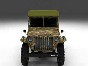 full w chassis jeep willys mb military camo hdri Model 3D