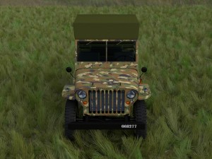 full w chassis jeep willys mb military camo hdri Model 3D