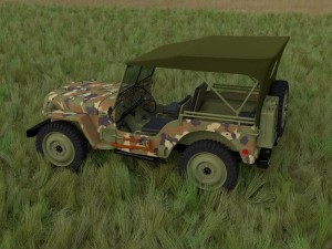 full w chassis jeep willys mb military camo hdri Model 3D