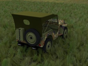 full w chassis jeep willys mb military camo hdri Model 3D