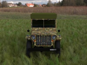 full w chassis jeep willys mb military camo hdri Model 3D