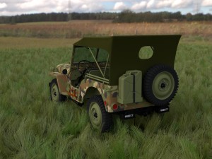 full w chassis jeep willys mb military camo hdri Model 3D