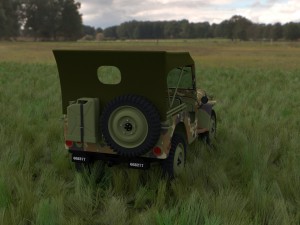 full w chassis jeep willys mb military camo hdri Model 3D