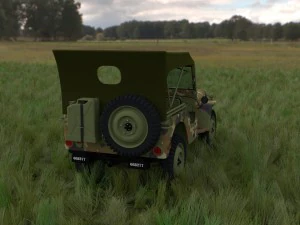 full w chassis jeep willys mb military camo hdri 3D Model