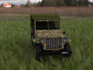 full w chassis jeep willys mb military camo hdri Model 3D
