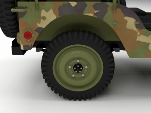 full w chassis jeep willys mb military camo hdri Model 3D