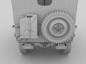 full w chassis jeep willys mb military camo hdri Model 3D