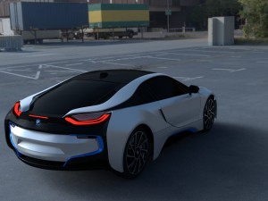 bmw i8 white hdri Modèle 3D