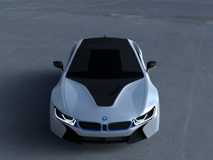 bmw i8 white hdri Modèle 3D