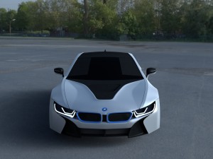 bmw i8 white hdri Modèle 3D