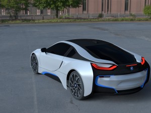 bmw i8 white hdri Modèle 3D