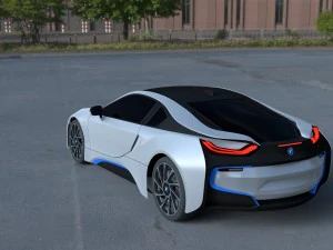 bmw i8 white hdri 3D Model