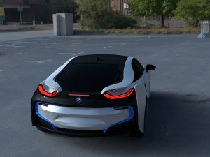 bmw i8 white hdri Modèle 3D