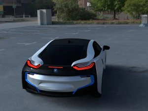 bmw i8 white hdri 3D Model