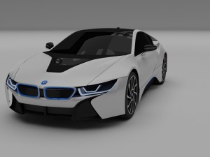 bmw i8 white hdri Modèle 3D