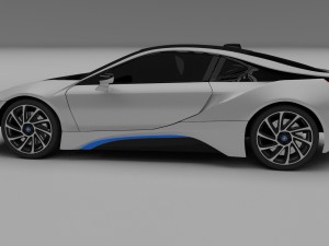 bmw i8 white hdri Modèle 3D