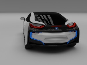 bmw i8 white hdri Modèle 3D