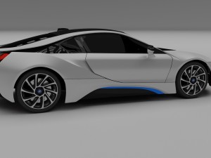 bmw i8 white hdri Modèle 3D