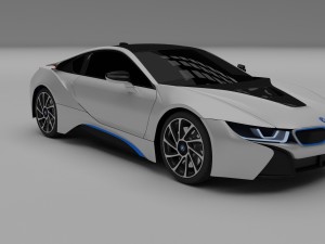 bmw i8 white hdri Modèle 3D