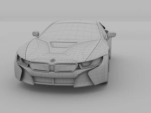 bmw i8 white hdri 3D Model