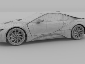 bmw i8 white hdri Modèle 3D