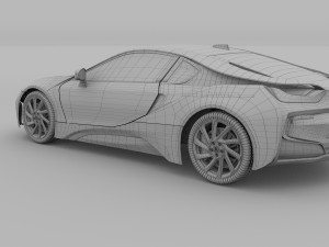 bmw i8 white hdri Modèle 3D