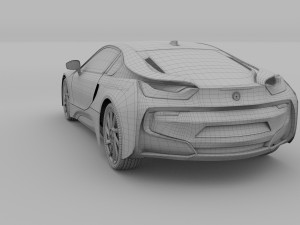 bmw i8 white hdri Modèle 3D