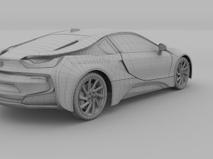 bmw i8 white hdri Modèle 3D